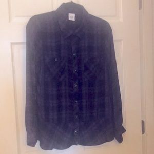 Flannel peplum blouse